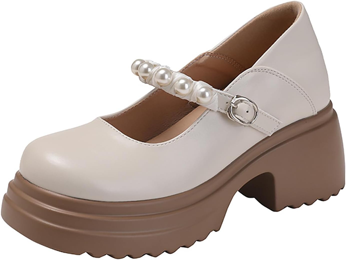 [SONGFENG] ローファー 厚底 レディース 黒 白 10cm UP 身長アップ 軽量 パール メリージェーン おしゃれ 可愛