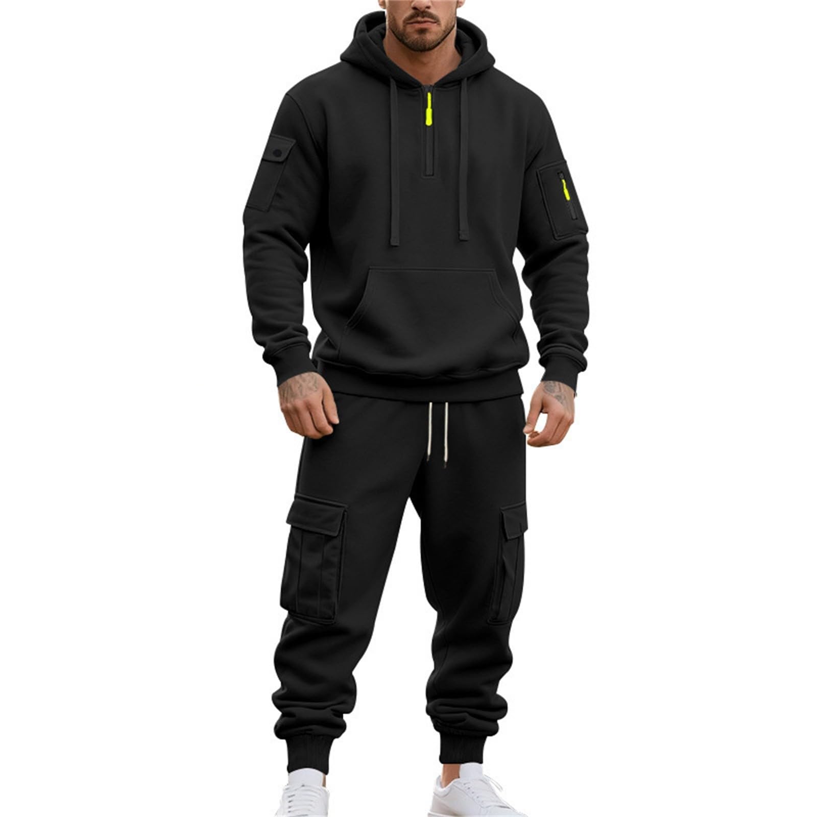 Chandal Hombre Deporte Sudadera con Capucha Térmico Entretiempo Streetwear
