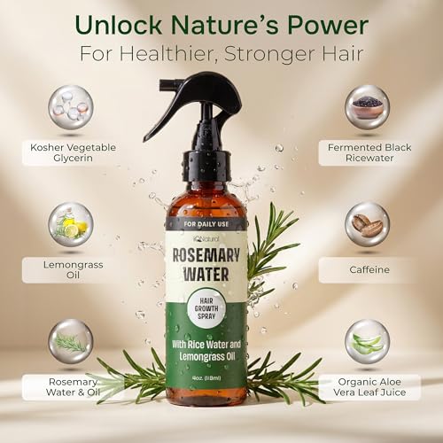 Spray de agua de romero para el crecimiento del cabello 4oz miniatura 2