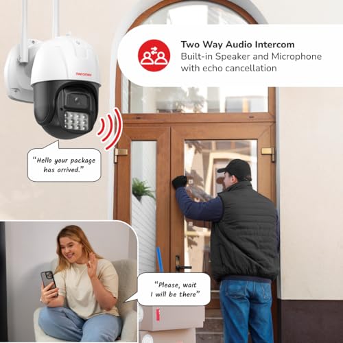 Image of MANOMAY Wi-FI Pan Tilt CCTV Camera, Outdoor Indoor Security Camera, Water Proof, 2 Way Talk, Motion Detect, Supports SD Card Up to 256 GB, Color Night Vision (WiFi Protect Pro Pan Tilt)