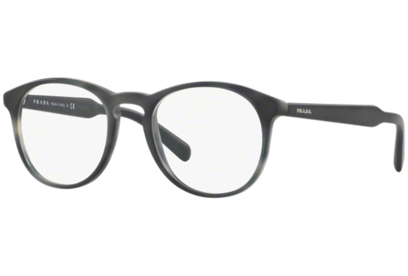 Prada PR19SV Eyeglass Frames USD1O1-50 - Matte Striped Grey PR19SV-USD1O1-50