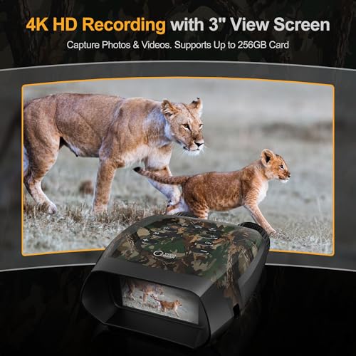 Image of VisioGear Night Vision Binoculars - Night Thunder X3 4K Night Vision Goggles for Adults, AI Color Mode, 2000ft Range, 5000mAh Battery, 32GB Card for Camping & Hunting, Camouflage