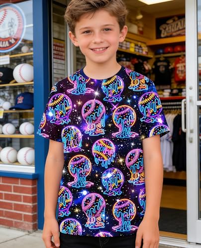 Image of uideazone Tshirts for Boys Kids Short Sleeve T-Shirt 3D Graphic Tee Shirts Tops Clothes 4-16 Years