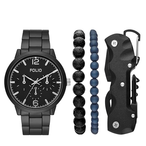Montre bracelet homme avec coffret accessoires de mode pour parfaire un costume élégant