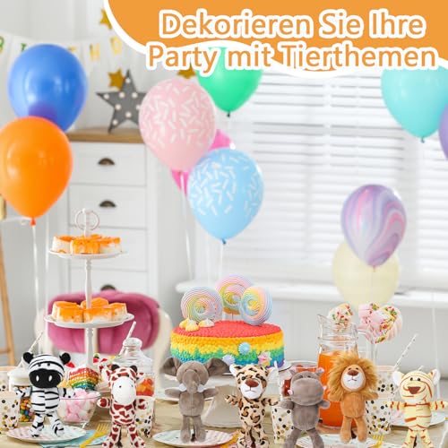 Mini Plüschtiere,14 Stück Mini Kuscheltier, Kleine Stofftiere, Mitgebsel Kindergeburtstag Gastgeschenke, Weihnachten Füllung, Tombola Preise, Plüsch Schlüsselanhänge, Kleine Geschenke für Kinder