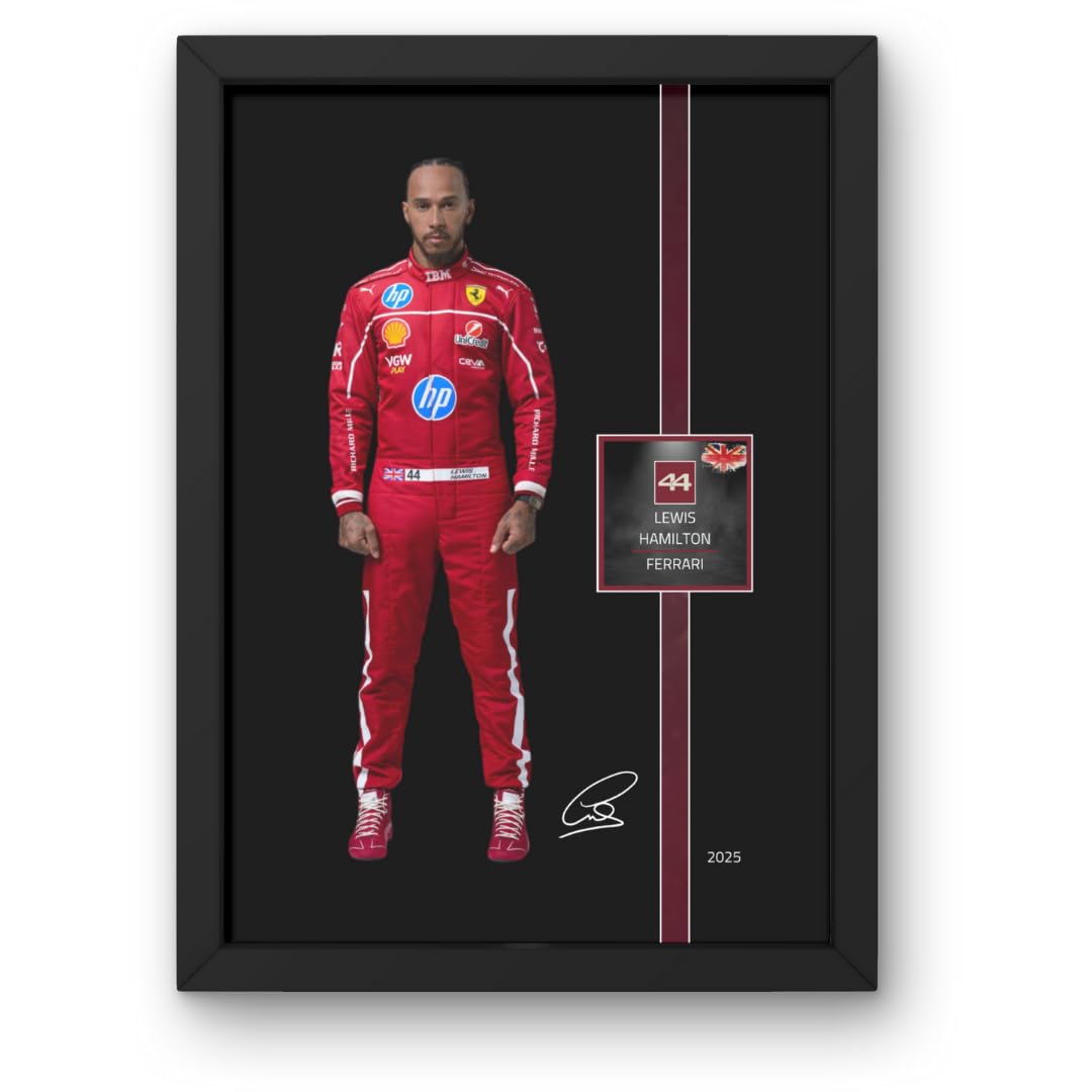 Lap Legends Lewis Hamilton 2025 Framed Art Print Gift with Reproduced Digital Signature (Driver)