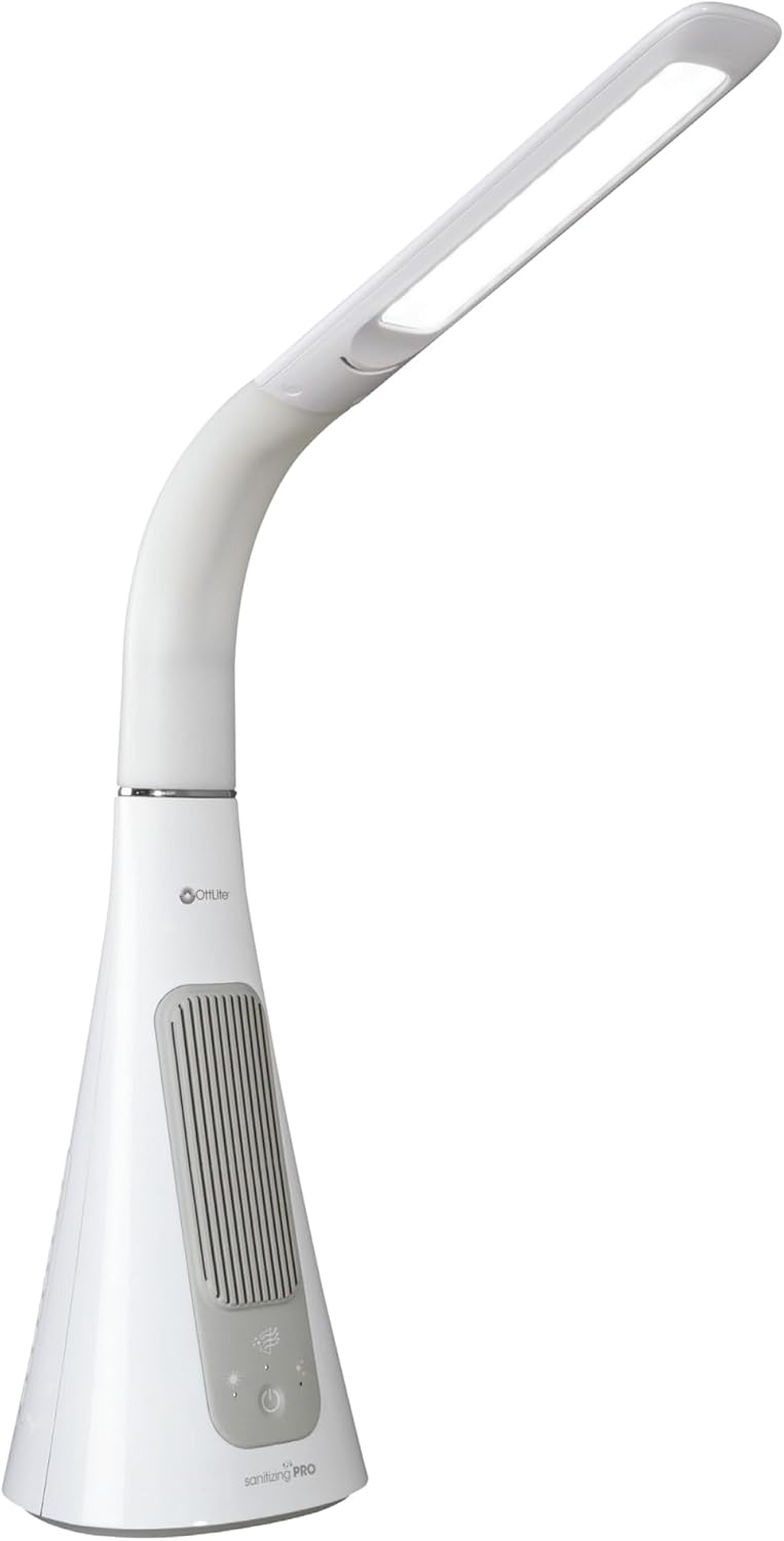 OttLite SanitizingPRO LED Desk Lamp, 21.5", White (SC1AP00S)