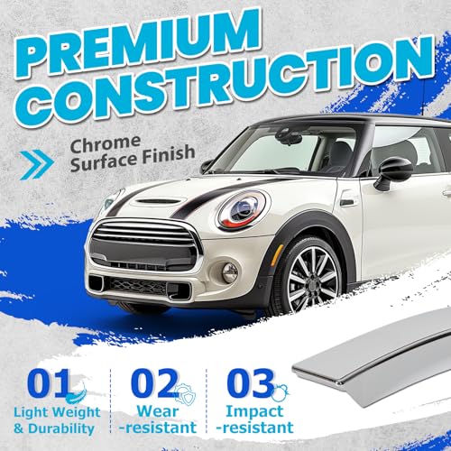 ECOTRIC Chrome Grille Hood Trim Moulding Compatible with 2007-2015 Mini Cooper R55 R56 R57 R58 R59 Replacement for MC1235100 51132751040, Front Molding Grille Chrome Trim by ECOTRIC - Image 4