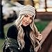 Funky Junque Confetti Knit Beanie for Women – Colorful Slouchy Cute Beanies, Cable Knitted Winter Hat for Women, Cozy Knit Beanies for Cold Weather Fashion - Oatmeal