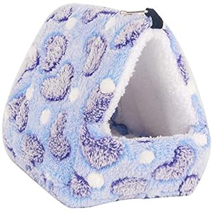 gexu Knuffelbed voor kleine dieren, winterhuis, pluche katoen, warm nestbed, multifunctioneel met uitneembare mat voor hamsters, cavia’s, chinchilla, eekhoorns, egel.