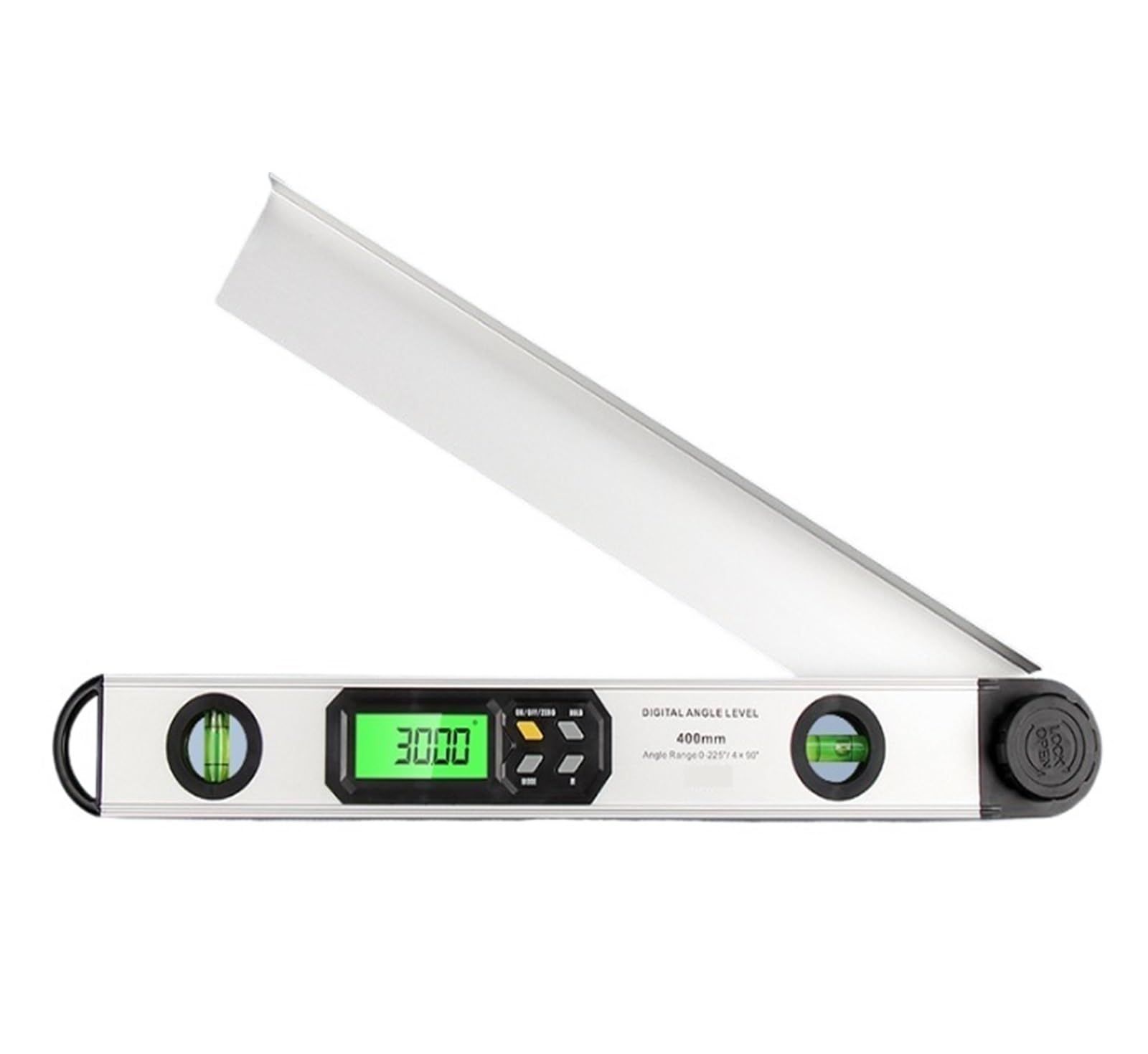 Bnvewr One Color Digital Angle Finder, Digital Angle Finder 0-225 ° Protractor With Measuring Ruler Horizontal And Vertical Bubble Level Tool,Inclinometer