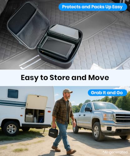 Image of AUTO-VOX Wireless Backup Camera Solar Magnetic, 1-Min DIY Install | 5 inch 1080P HD Dual Channel Monitor, Protective Carry Case, Stable Signal, IP69 Waterproof Back Up Camera for Truck,Car,Trailer