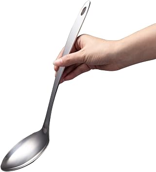IMEEA Cooking Spoon Large Stainless Steel Spoon Kitchen Serving Spoon, 12.8inch/32.5cm