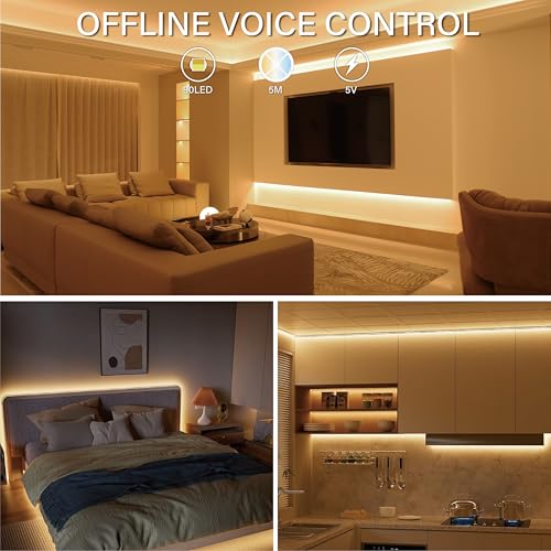 Tira LED inteligente con control por voz 10 m blanco ajustable miniatura 7