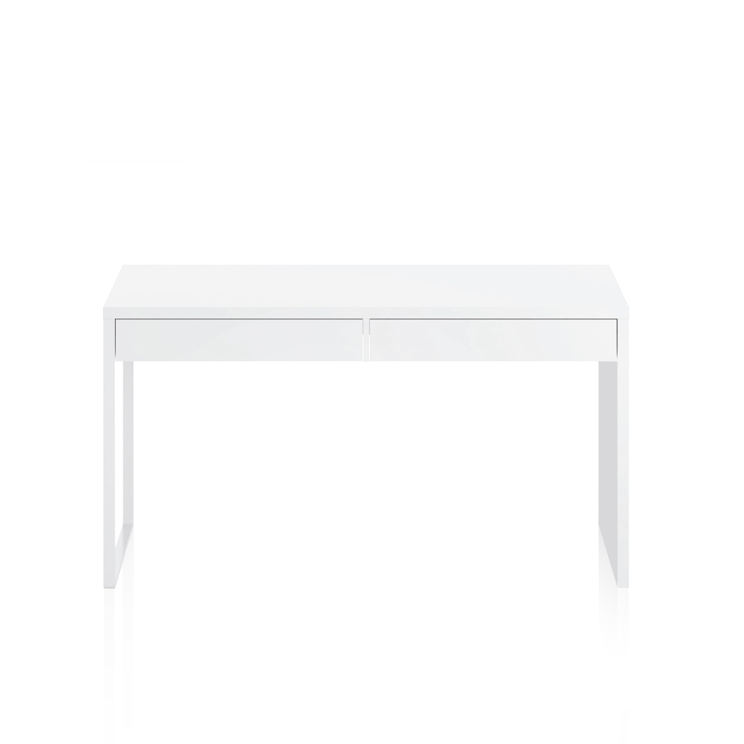 duehome | Escritorio con 2 Cajones, Mesa de Despacho, Mesa de Oficina, Modelo Roxy, Color Blanco Artik, Medidas: 138 cm (Ancho) x 50 cm (Fondo) x 75 cm (Alto)