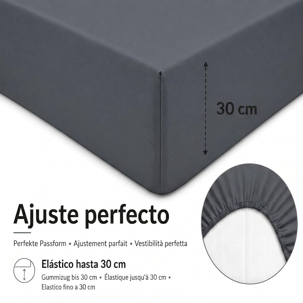 Degrees Home Premium – Parure de Lit 4 Pièces en Microfibre Brossée (140x190) – Drap-Housse, Drap Plat et 2 Taies d’Oreiller (50x70) – Ultra Doux, Résistant et Certifié Oeko-Tex