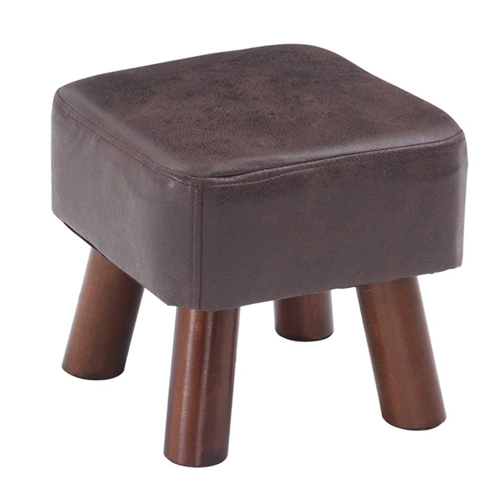 Pouf repose-pieds haut de gamme en bois massif et tissu technologique