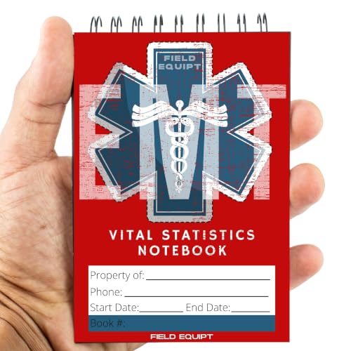 Image of Field Equipt EMT Vital Statistics Notepad - Vitals Notebook For First Responder Note Pad, Medical Paramedic Gear And Supplies. Perfect EMS /EMT Gifts (12 Pack, Not Waterproof)