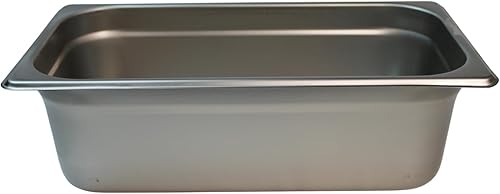 Bandeja de 13 para hotel de 4 pulgadas de profundidad, paquete de 6 bandejas de acero inoxidable NSF 304, bandeja de almacenamiento de alimentos (4