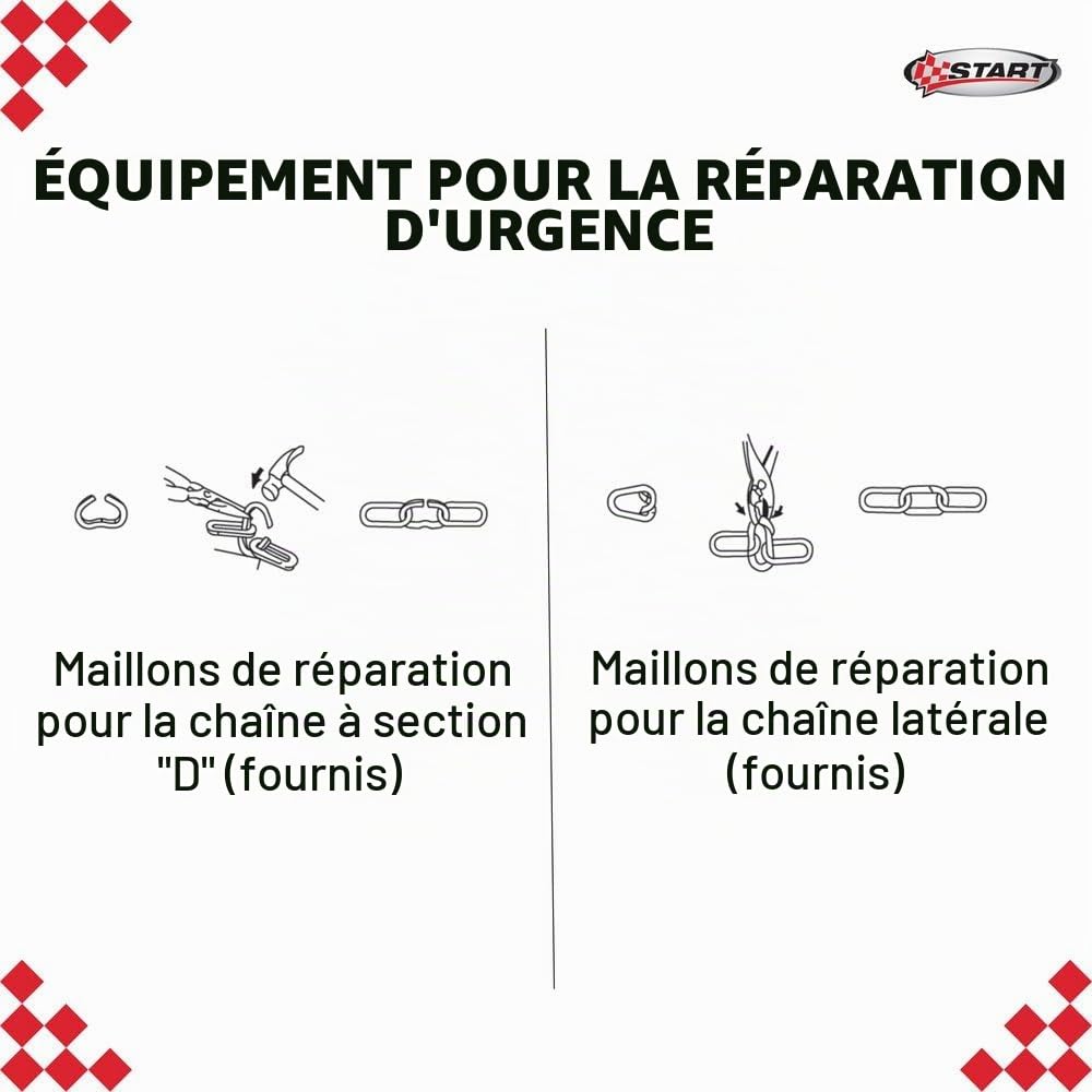 Jeu de 2 chaînes à neige - 7 mm - groupe 100