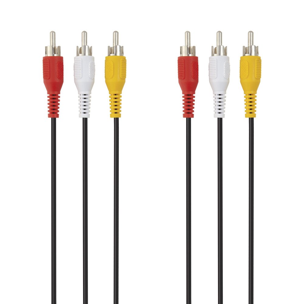 Belkin BLK-F3Y083bf2M AV,3xRCA,M/M Nikel Kablo, 2m, Siyah