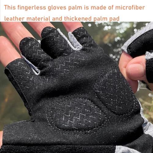 LJCUTE Fingerless Fishing Gloves for Men Women, Sun Protection & Breathable Cycling Gloves for Kayaking, Bike, Workout, Hunting - image 5