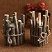 Produktbild Set mit 2 Retro-Kerzenhaltern aus Holz, Creatity Candlesticks/Teelichthalter/Stifthalter-Für Tisch, Mantel, Weihnachtsdekoration, Candlelight Dinner, 10 * 13cm