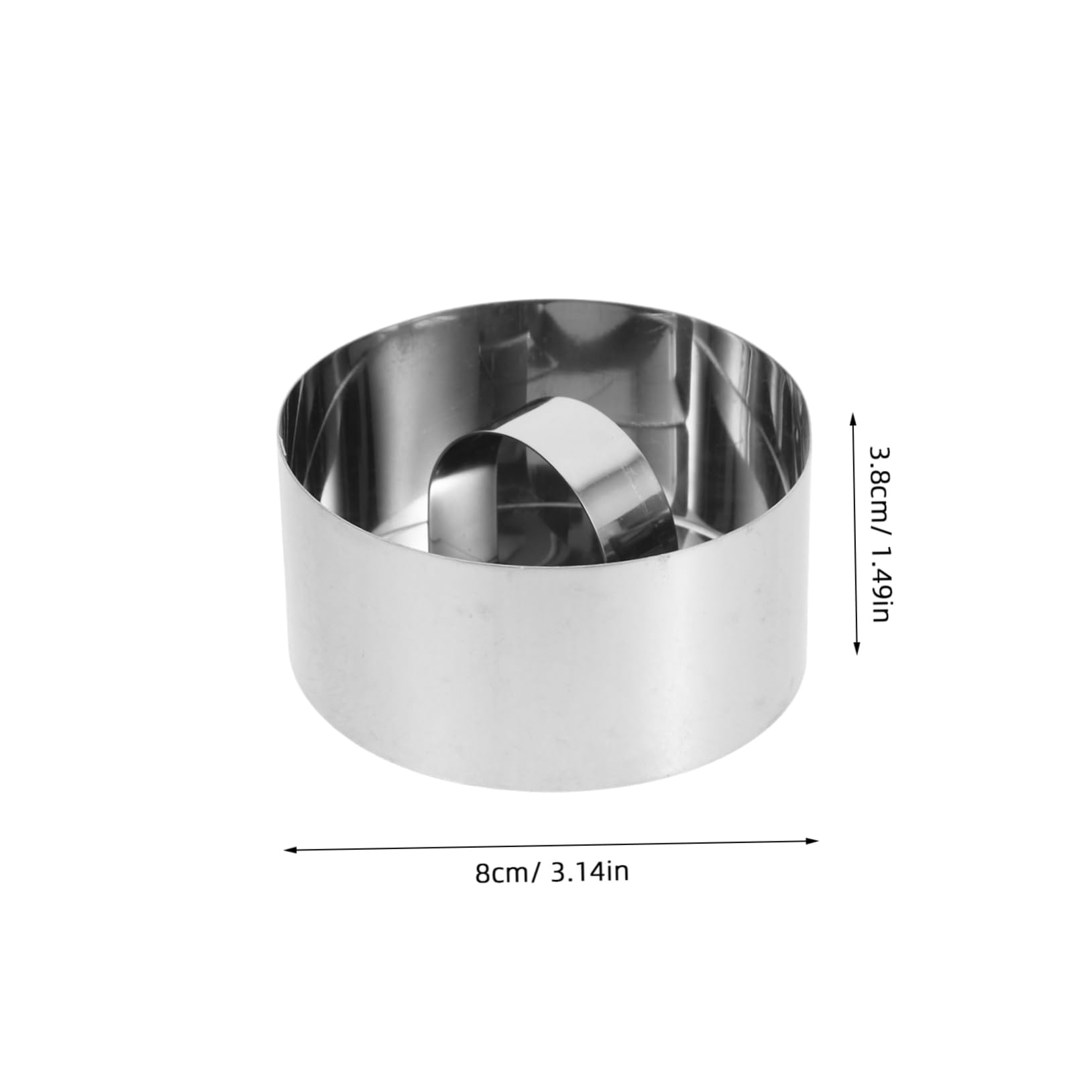 Luxshiny 2pcs Stainless Steel Cake Heart Round Mousse Molds for Baking Desserts Effortless Release with Push Plate for Cakes Cookies and Mousses