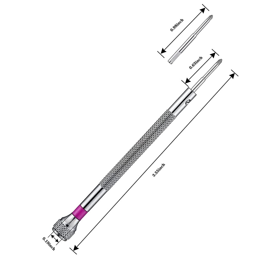Destornillador para Relojes, Serie 8, Destornillador de precisión de 0,6 a 1,6 mm con 8 Hojas de Repuesto adicionales para reparación de Relojes(