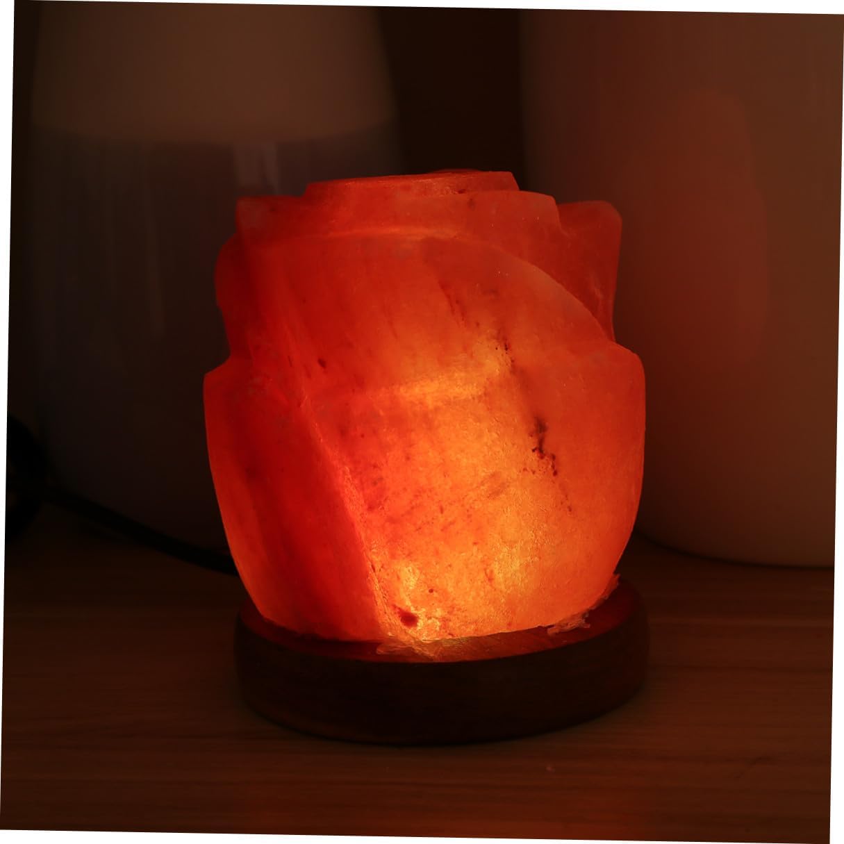 SAFIGLE USB Crystal Himalayan Rock Light Mini Night Light Color Changing Lotus Desktop Table Lamp for Home Office Ambient Lighting