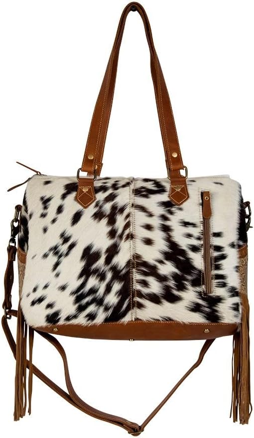 Myra Bags Laredo Cowhide Purse - Concealed Carry Cow Print Purse for Women, Western Purses, Western Gifts, Crossbody Purse