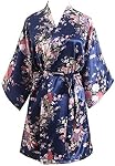 Cherry Blossoms Floral Kimono Robe Silk Bridal Bridesmaid Wedding Robes Bathrobe