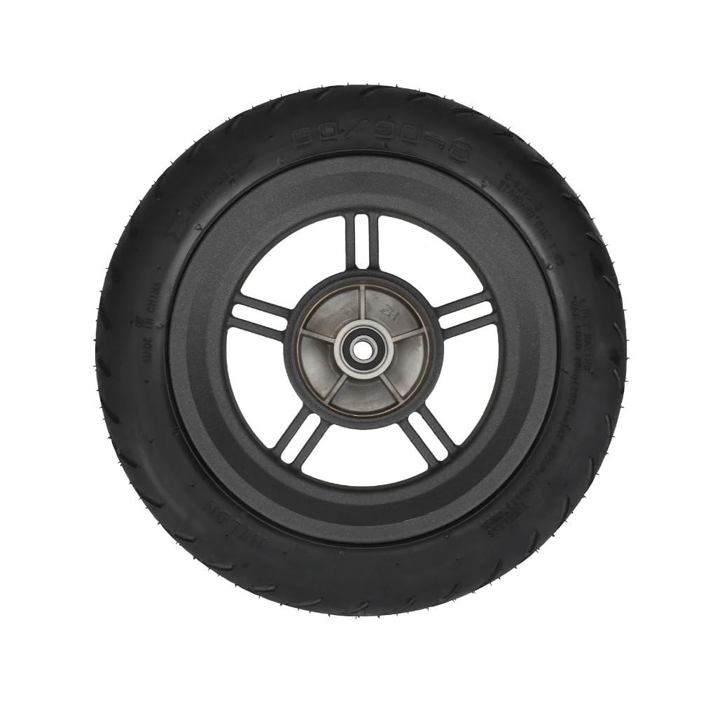 Conjunto de rueda delantera con neumáticos sin cámara 60/90-8 para Xiaomi Electric Scooter 5 Plus, llanta de aluminio negro