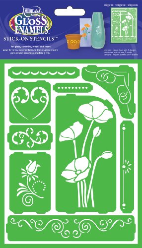 Americana Decor Elegancia Plantilla para Estarcido, diseño de pájaros, Color Azul, 6 x 20,3 cm