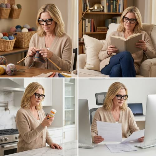 Image of Eyekepper Square Reading Glasses 0.50, Readers for Women, 6 Pack Oversized