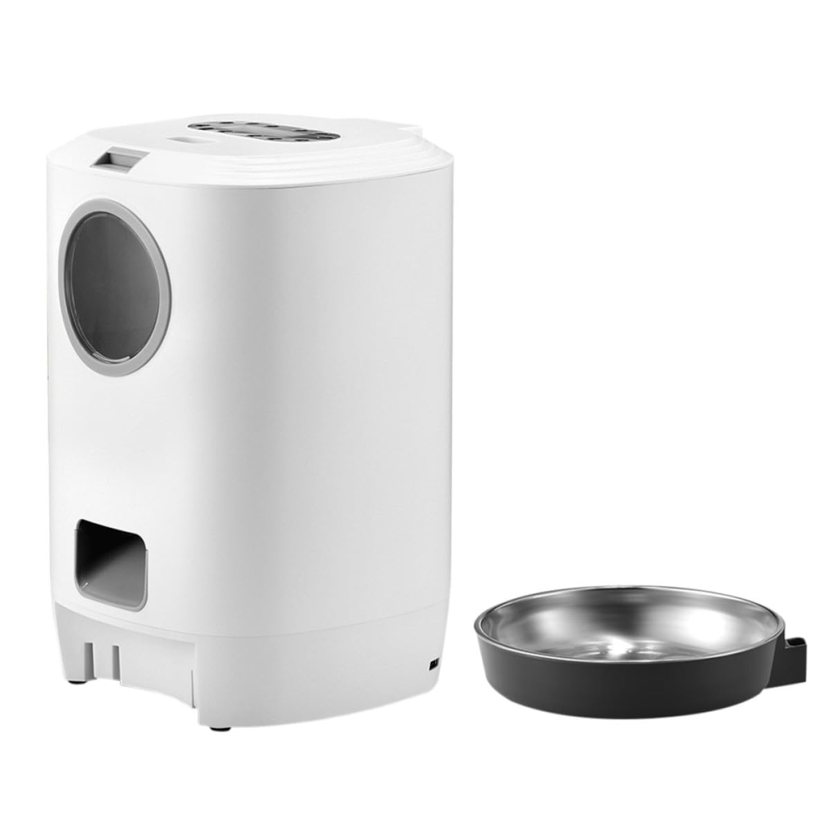 Comedero Inteligente para Mascotas Automático 4, 5l Blanco | Abs, Acero Inoxidable y Pc, Diseño Desmontable, Carga Usb, para Perro y Gato, Alimentación Regular y Cuantitativa