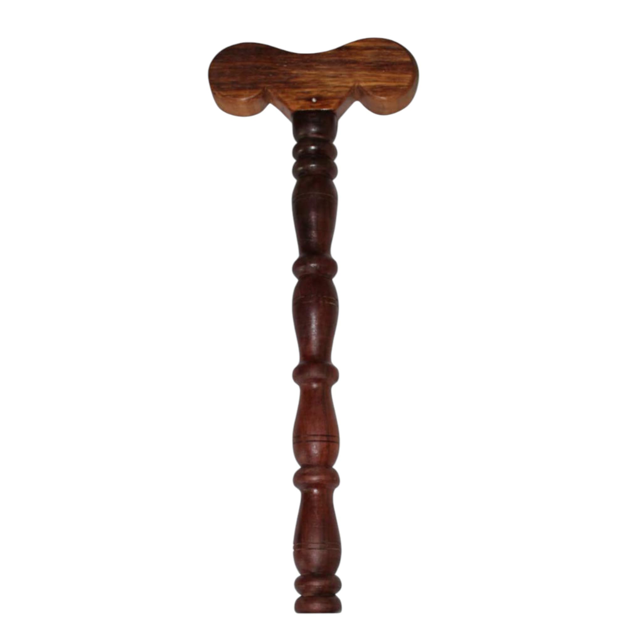 Wooden T-Shape Yoga Danda Meditation Stick | Handstand & Arm Rest Support Used by Yogis & Sadhus | Brown
