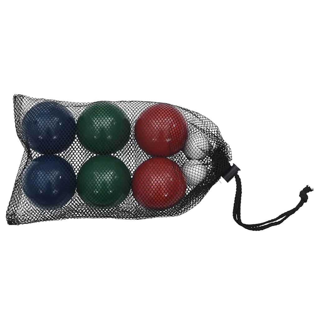 Juego de 8 piezas de petanca con bolsa de transporte de madera maciza de pino, bolas multicolores de 7,5 cm y bolas de objetivo de 3,5 cm, para jardín, playa, camping, familia y ocio