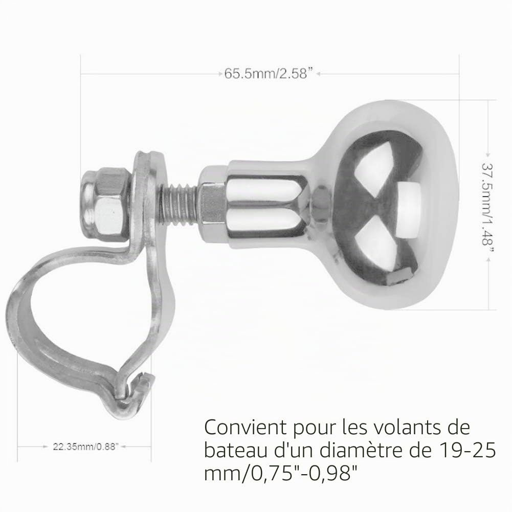 Bouton de Volant Bouton de Volant en Acier Inoxydable 316 Boosters Auxiliaires Poignée à Boule Accessoire de Bateau