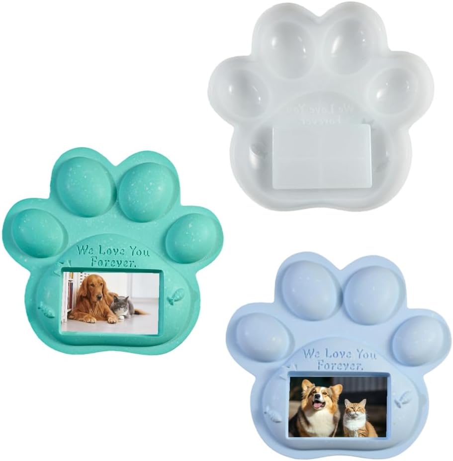 Dog Paws Photo Frame Silicone Mold Resin Mold Pet Memorial Photo Frame Molds