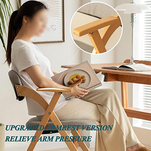 Sillas de Comedor Plegables de Madera, sillas para Comedor con Brazos, sillas de Cocina tapizadas con cojín Suave y Respaldo, Silla Lateral Lavable para Sala de Estar, Dormitorio,