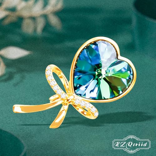 Image of Brooches For Women,14k Gold Plated Copper,Crystal Brooch,Love Brooch,Heart Brooches,Brooches Pin for Birthday, Christmas,Valentines, Wedding Parties, Anniversaries,Mother's Day