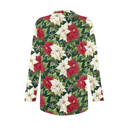 Image of Fall Maple Leaf Cardigan Sweaters for Women Long Sleeve Cardigan Soft Drape Open Front Dusters V-Neck Jackets Dressy