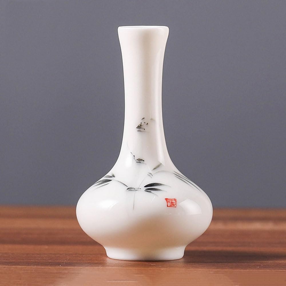 asdchZen Farmhouse Decor Hand Painted Colorful Ceramic Small Vase For Country Home Decoration, Living Room Decoration, Table Decoration, Fireplace, And Entrance Decoration Centerpieces,B