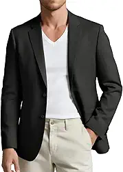 Blazer masculino casual slim fit para homens, casacos esportivos de dois botões, casamentos, festas de formatura