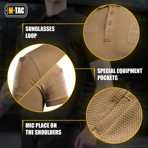 M-Tac Tactical Breathable Polo Shirt - Military Quick Dry Coolmax Short Sleeve T-Shirt for Men4