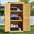 Bealife 63.2" Outdoor Storage Cabinet with Double Doors - Natural