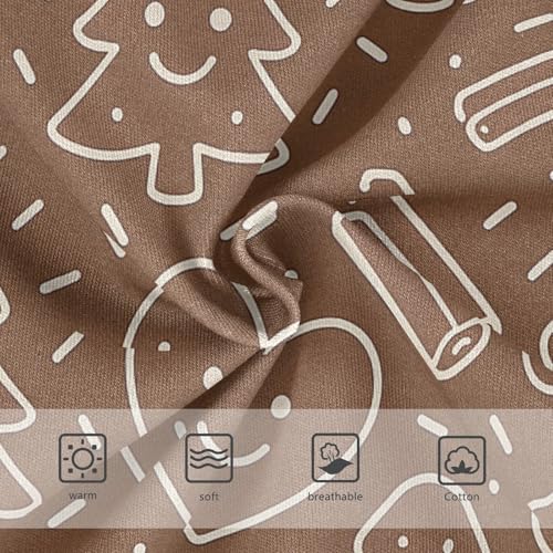 Seamless Gingerbread Pattern Breathable Girls' Panties Organic Underwear for Girls in Sizes 2T,3T, 4T, 5T, 6Y and 8Y3