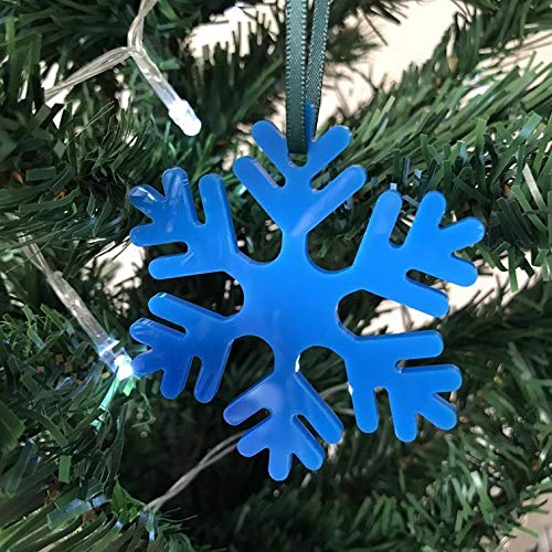Super Cool Creations Icy Snowflake Christmas Tree Decoration - Shatterproof Acrylic Ornament - 7cm 10 Pack or 14cm 4 Pack