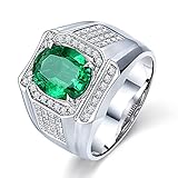 Beydodo Or - 750/1000 Oro blanco 750/1000 ovalada Green Smeraldo